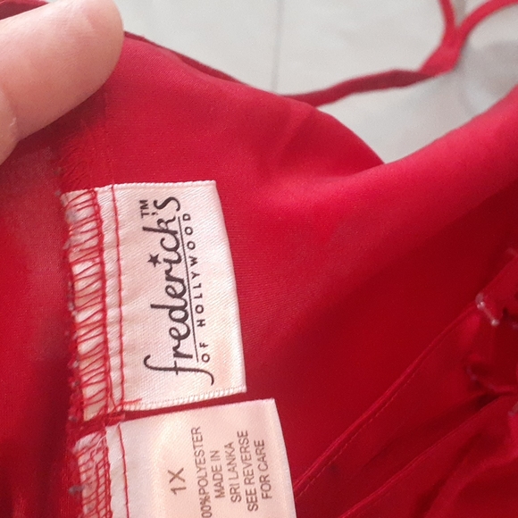 Fredrick's of Hollywood red sexy sleepwear sz 1x - Picture 5 of 5